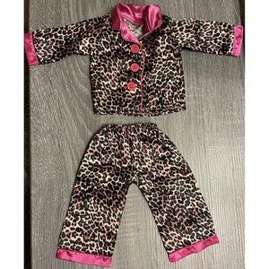 Sophia’s by Teamson Kids Ikat Cheetah Print Pajama Set Top & Bottom Pink & Black